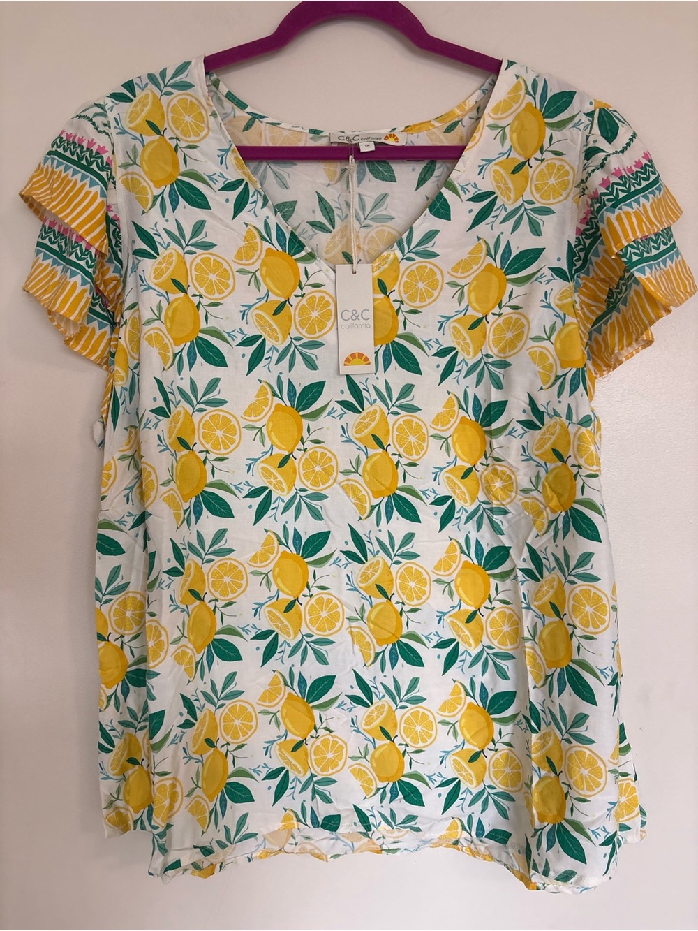 NWT C&C California Lemon Blouse 1x